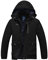 donhobo Herren Skijacke Atmungsaktiv Warm Gefüttert Winterjacke Outdoor Winddichte Wasserdicht Snowboardjacke Wanderjacke mit Abnehmbarer Kapuze Scwarz M