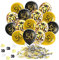 BOYATONG Geburtstag Jubiläum Feier Party Ballons,50 Geburtstag Deko Schwarzes Gold Transparent,Konfetti Luftballon Set für Celebration 50 Deburtstag Party Dekoration Mann Frau - 12 Zoll