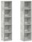 vidaXL 2-Piece CD Cabinets Concrete Grey 21 x 16 x 93.5 cm Chipboard