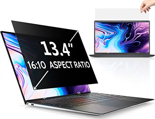 Peslv Écran de confidentialité pour ordinateur portable 13,4 compatible avec Lenovo, HP, Dell, Acer, Asus, Thinkpad Envy Xps, aspect 16:10, filtre anti-lumière bleue amovible, anti-reflet, écran