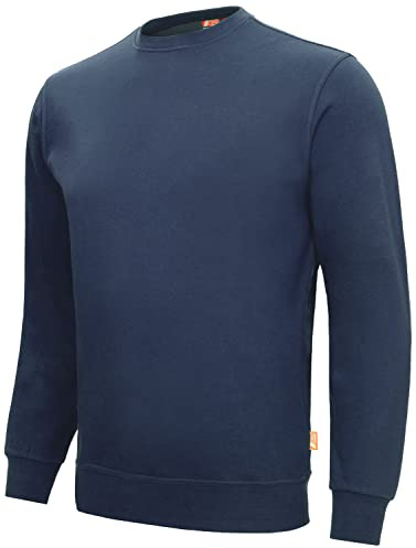 Nitras MOTION TEX LIGHT 7015 Arbeits-Pullover - leichter Baumwoll-Pulli - Sweater für die Arbeit - Marineblau - M