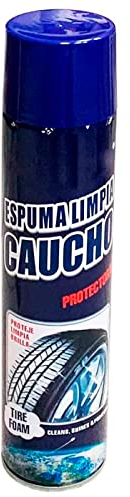 Acan Tradineur - Espuma Limpia Caucho con pulverización en Spray, Limpieza Profunda, proteje, Limpia y Brilla, abrillantador de neumáticos, Coche, 650 ml
