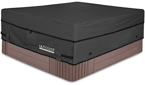 ULTCOVER Whirlpool-Abdeckung, wasserdicht, 600D-Polyester, quadratisch, 183 x 183 cm, Schwarz