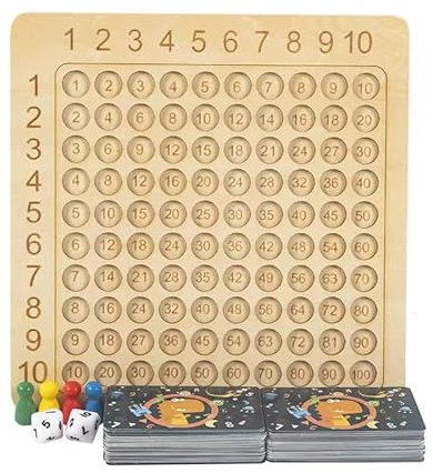 TKTTBD Montessori Multiplikationsbrett-Multiplikationslehrmittel für Die Frühkindliche Bildung,Multiplikation Schachbrett,Holzrechenbrett,Geschenke zur Einschulung für Mädchen Junge