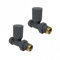UKDD® Towel Rails Valve Radiators Suitable for Installation of Your Heated Designer Minimalist Central Heating System (Towel Rail Straight Anthracite Valves (Pair))