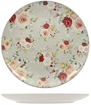 SERVIZIO DI PIATTI - CERAMICA STONEWERE DECORATA - CONFEZIONE DA 6 PEZZI (PIATTO PIANO 26 CM, SWEET ROSE)