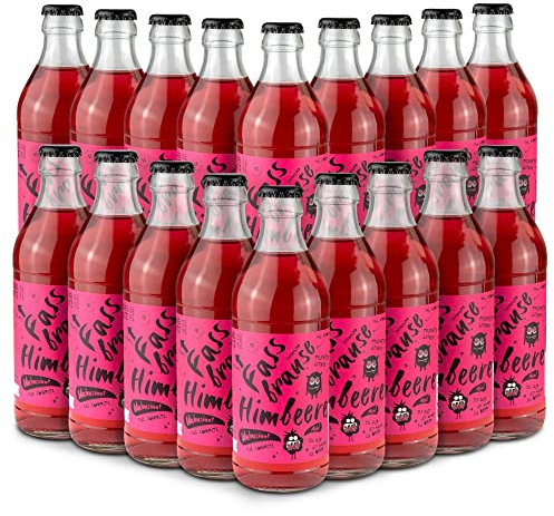 Brauerei Zwönitz Fassbrause Himbeere 18er Pack / 0,33 Liter Flaschen Himbeer Brause/Erfrischende Brause Limo aus Sachsen
