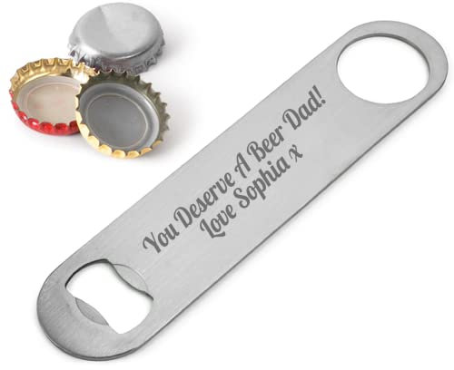 Personalised Engraved Stainless Steel Bottle Opener - Customised Barware - Gifts for Him - Gifts for Her - Beer Lover