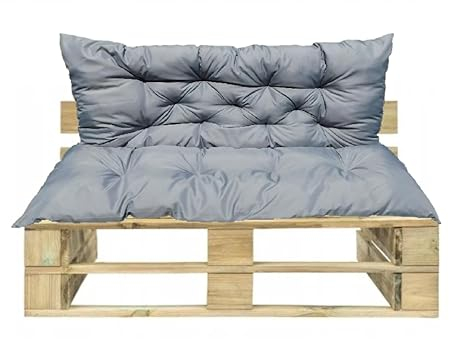 WBM Sewing Waterproof Outdoor Palettenkissen | Hollywoodschaukel Auflage | Bankauflage | Sitzkissen and Rückenkissen | Pallettenpolstern | Lounge Kissen Outdoor | 150 x 110 cm(150 x 50 x 60 cm) Grau