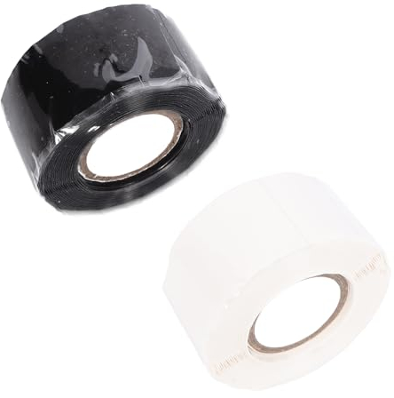 2 Rolls Self-Welding Silicone Tape, Insulation Tape, Heat Resistant Repair Tape, Waterproof Sealing Tape, Self-Adhesive, 2.5 mm x 3 m for Waterproof Repairs, Electrical Connections, Black and White