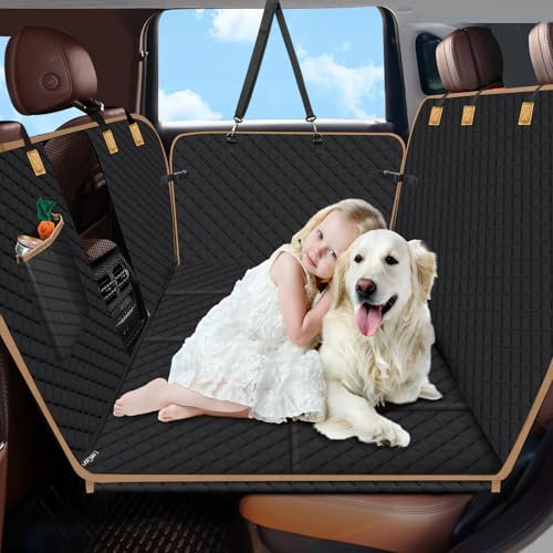 Lekespring Housse de Protection pour Chien de Voiture, Siège Arrière avec Renfort en Bois Solide, Résistante à l’Abrasion, aux Rayures et Imperméable, s'adapte à Tous Les Modèles de Voitures - Noir