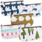 Koogel 5 x Kosmetiktaschen aus Segeltuch, niedliche Make-up-Taschen aus Segeltuch, mit Reißverschluss, 5 Stile, multifunktional, kleine Reise-Kulturbeutel für Damen und Mädchen
