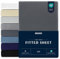 Dreamzie Premium Spannbettlaken 100x200 cm, Spannbetttuch für Dicke Matratzen bis zu 22 cm, Bettlaken 100% Jersey Baumwolle, 150 g/m², Oeko-TEX Zertifiziert - Dunkelgrau