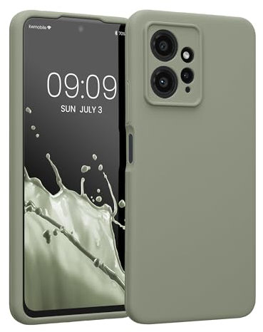 kwmobile Housse Compatible avec Xiaomi Redmi Note 12 (4G) Coque - Housse de téléphone Protection Souple en TPU Silicone - Vert Gris