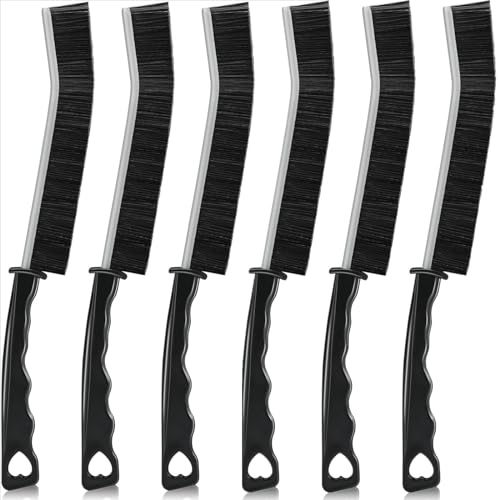 Linkgood Lot de 6 brosses de nettoyage pour coins en poils durs, pour salle de bain, cuisine, mur, porte, carrelage, clavier, rail coulissant, nettoyage en profondeur des fenêtres