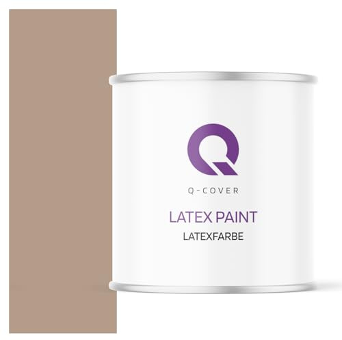 Q-COVER Latexfarbe 2L Sepia – Matte Innenfarbe für Wand & Decke, Klasse 3, Hohe Deckkraft, Scheuerfest