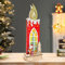 Bseical LED Weihnachtsdeko Holz,LED-Säule Weihnachten,Dekosäule,Kerzen,Lichterkette,Winterlandschaft Tisch Deko,Weihnachts-Silhouette Kerzen aus Holz mit Rentier und Baum (Rot)