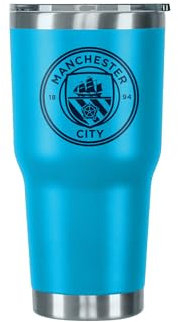 FOCO Officially Licensed Manchester City FC Football 850ml/30oz Insulated Travel Tumbler