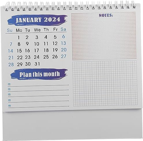 JEWEDECO Tischkalender Standkalender Für Schreibtisch Monatskalender Zur Notiz Kalender Für Büro Und Zuhause Dekorativer Kalender Für Täglichen Gebrauch