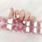 Christmas Semi Cured Gel Nails - 22 Stickers Soft Self-Adhesive Gel Nail Strips Salon-Quality Wraps - UV/LED Lamp Required (98-Pink Snow)