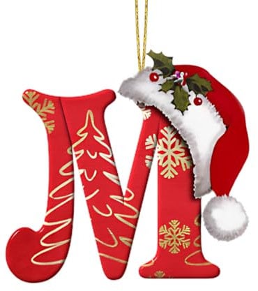 26 English Letters Christmas Alphabet Letter Pendant, Christmas Tree Hanging Ornament, Home Party Decor Holiday Wedding Xmas Hanging Tree Ornaments Decor