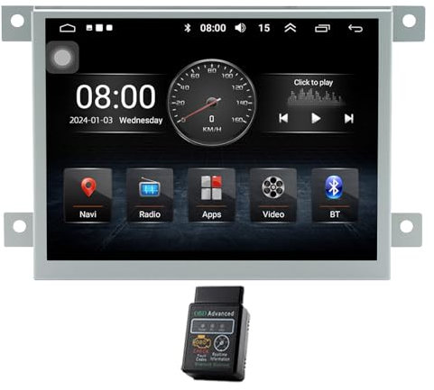 Für Jeep Grand Cherokee 2014-2022 Android 13 Autoradio Navi GPS DAB+Radio 8.4 Touchscreen Bluetooth CarPlay Navigation WiFi,FM Radio Support DVR DSP Bose Rear View Camera (2GB RAM + 32GB ROM)