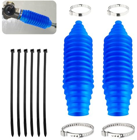 Tie Rod Boot Kit with Pinion Bellow Cable Ties and Clamps,Waterproof & Dustproof Rack and Pinion Boot for Steering System Protection,Silicone Inner Tie Rod Boot Car Accessories (Blue)