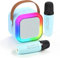 Máquina de Karaoke para niños y Adultos, Altavoz Bluetooth de Karaoke con 2 micrófonos inalámbricos, Mini máquina de Karaoke con Luces LED, Juguetes de Regalo para niñas y niños