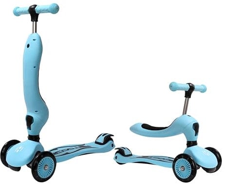 Habib Gruppe Kinderroller 2-in-1 Rutscher, Tretroller & Scooter mit Sitz, für Jungen und Mädchen (1-5 Jahre), Höhenverstellbar, Sicher & Langlebig