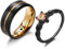 INBLUE Personalisierte Versprechen Ringe für Paare Gravierte Text Ringe mit Herz Edelstein Edelstahl Passende Paar Ringe für Sie und Ihn auf Verlobung Hochzeit - Set Stil 5