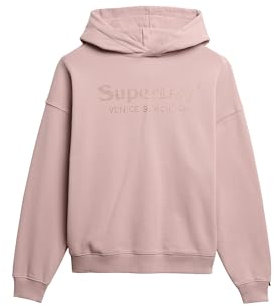 Superdry Damen Lässiges Venue Hoodie in Metallic-Optik Mauve 42