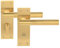 HANDLEZONE® 1 Pair of Levada Grip Satin Brass Designer Bathroom WC Toilet Door Handle Set on Long Flat Backplate, for Internal Doors