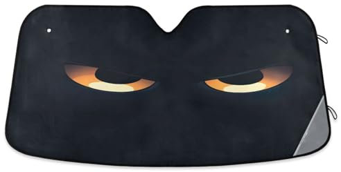 Parasol para parabrisas de coche con ojos divertidos, cubierta plegable para ventana delantera, protector térmico para parabrisas de coche (S)