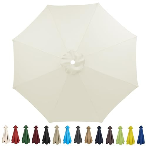 MSNCS Ersatz-Schirm, 3m /3,5m, 6/8 Rippen, Sonnenschirm Ersatzbezug, für den Außenbereich, Tischmarkt, Regenschirm, Oberseite, Ersatz-Baldachin