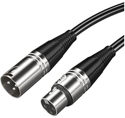 Kznifmk 3 Broches XLR Mâle à Câble de Microphone XLR Câble Audio MéLangeur de Guitare Haut-Parleur Panneau de Brassage 1.5 MèTre