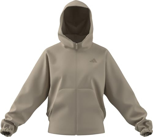 adidas Women's FUTURE ICONS SMALL LOGO FULL ZIP HOODIE, Crystal Linen, XL
