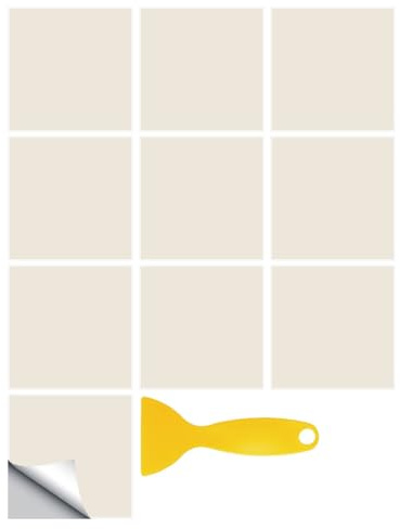 Hixingo Piastrelle Adesive Cucina Bagno, 20 Pezzi Mattonelle Adesive Cucina Piastrelle Bagno Adesivi PVC Pannelli Decorativi Tinta Unita per Mobili e Pareti (Beige,20x20cm)