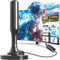 High Gain Freeview Tv Aerial Indoor with Booster, Portable Indoor Outdoor Aerial for Smart Tv, Digital Antenna for 4k Hdtv Tv Tuner/Dvb-T Television/Dab Radio/Sd - With Magnetic Base, Black