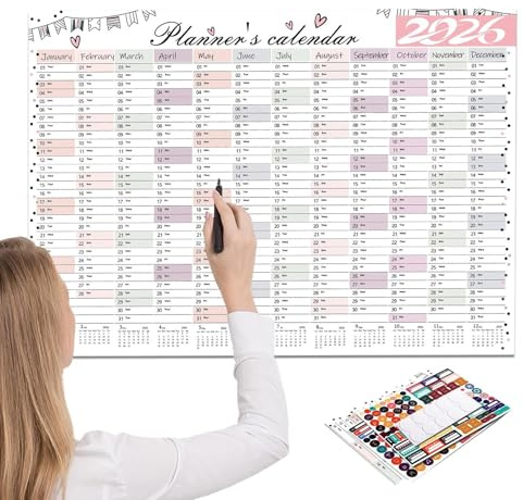 Monatlicher Wandkalender Großer Planer aus Papier