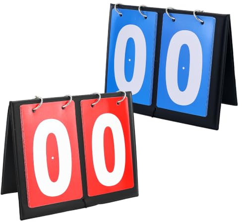 2 Stück Anzeigetafel, Tragbare Flip Sport Anzeigetafel 2 Digit Flip Sport Anzeigetafel 0-99 Multifunktionsanzeiger für Basketball, Fußball, Badminton, Baseball Für Wettkämpfe Indoor und Outdoor