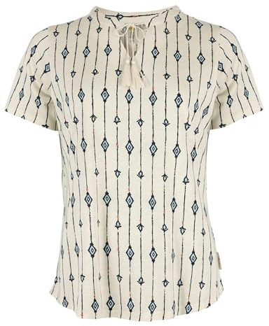 ROADSIGN australia Damen Bluse mit Ethno-Allover-Print, fließende Viskose, lässiger Boho-Style