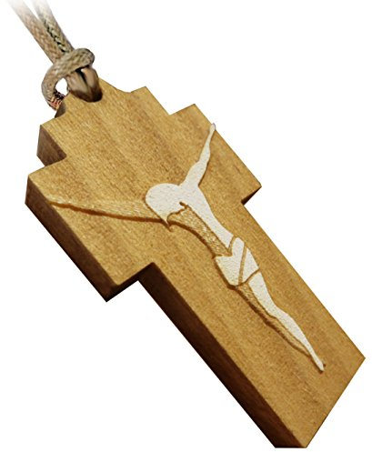 Kaltner Präsente Kette mit Anhänger für Damen und Herren, Halsschmuck, Kreuz, Holz, Kommt in Schmuck Geschenk Box
