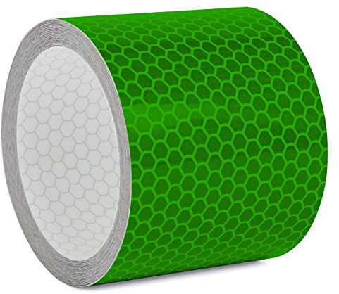 Motoking Reflektorband mit Wabenmuster für mehr Schutz & Sicherheit in der Dunkelheit - Länge und Farbe wählbar - 3m Meter lang, 5cm breit - Grün