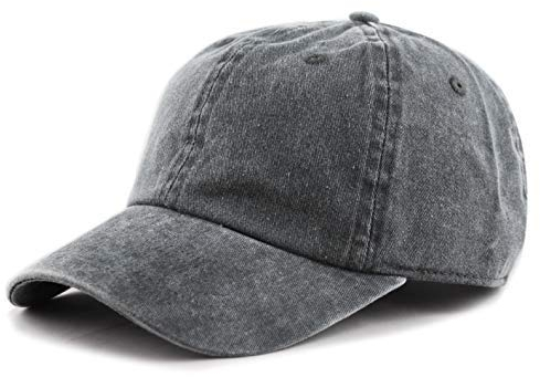 The Hat Depot 100 % Baumwolle, pigmentgefärbt, niedriges Profil, 6 Paneel-Kappen, 1. Anthrazit, Einheitsgröße