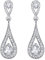EVER FAITH Ohrclips Damen österreichischen Kristall Braut Luxus 2 Teardrop Hochzeit Clip-On Ohrringe klar Silber-Ton