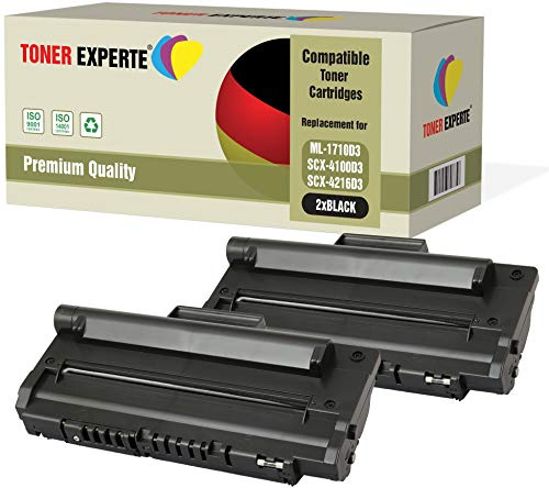 TONER EXPERTE 2-Pack Compatible with ML-1710D3 SCX-4100D3 SCX-4216D3 Premium Toner Cartridges for Samsung ML-1500 ML-1510 ML-1520 ML-1710 ML-1720 ML-1740 ML-1750 SCX-4016 SCX-4100 SCX-4116 SCX-4216