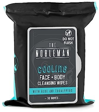 Men's Cooling Face + Body Cleansing Wipes - 30ct