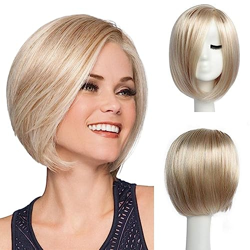 BESTUNG Kurze Bob Gerade Perücken für Frauen Volle Perücke Natürliche Ombre Blonde Synthetische Perücken Harajuku Stil Haar für Cosplay Party(EINWEG)