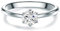 Tresor 1934 Damen-Solitärring Sterling Silber Zirkonia weiß im Brillantschliff - Verlobungsring Vorsteckring Trauring Silberring mit Stein