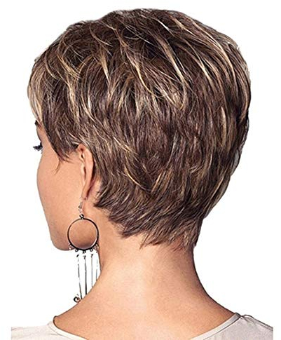 Kurze natürliche blonde Echthaar Perücke kurze blonde Perücken für Frauen Pixie Cut Schicht Perücke Mixed Blonde Farbe Kurz Schicht, Cut-Perücken kurze stilvolle Fluffy Schicht Perücke, kurze leichte
